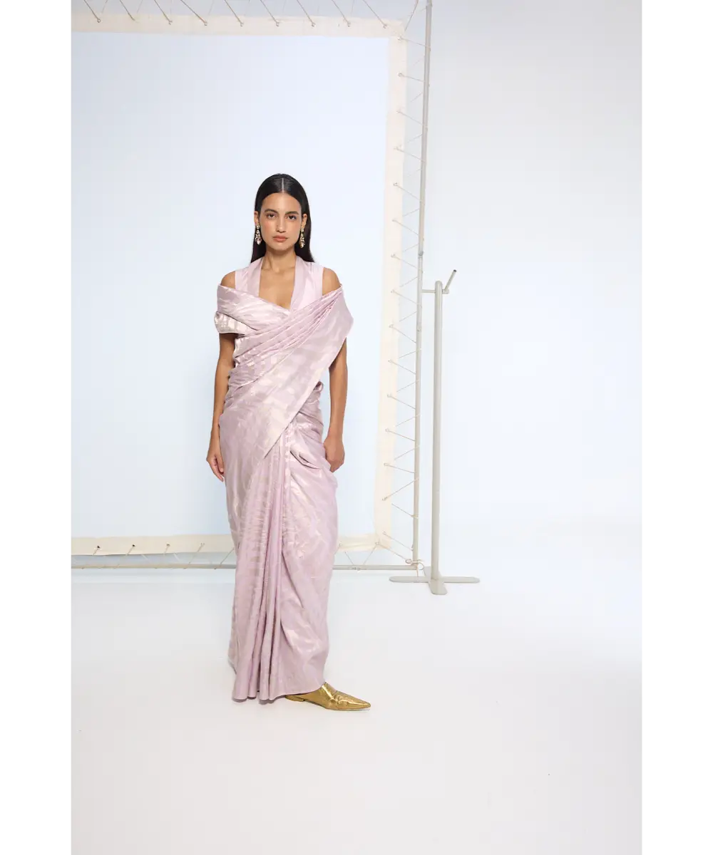 EKAYA BANARAS - Handwoven Lilac Silk Saree